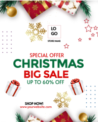 White Joyful Christmas Sale Offer  Instagram Portrait template