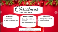 White Joyful Christmas Special Menu Digital Display (16:9) template
