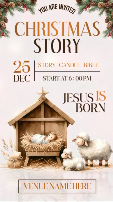 White Joyful Christmas Story Telling Night Instagram Story template