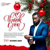 White Joyful Christmas Thanksgiving Message Square (1:1) template