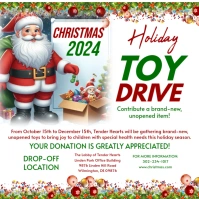 White Joyful Christmas Toy Drive  Instagram Post template