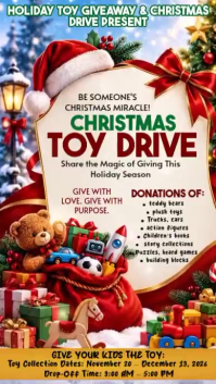 白色 Christmas Toy Drive Instagram-Story Template
