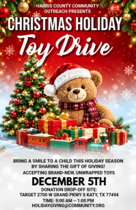 สีขาว Christmas Toy Drive Tabloid Template