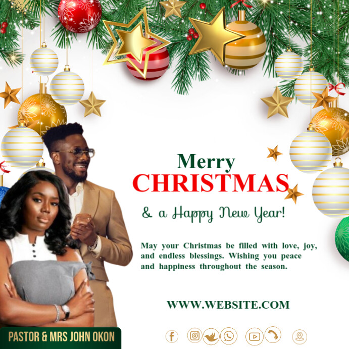 Copy of White Joyful Christmas Warm Wishes Instagram Post | PosterMyWall