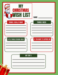 White Christmas Wish List Flyer Template