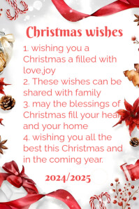White Joyful Christmas Wishes Pinterest Graphic template