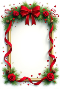 White Joyful Christmas Wreath Border Frame Poster template