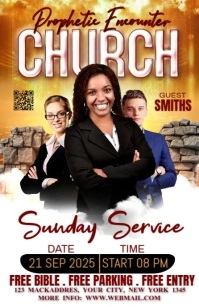 White Joyful Church Half Page Wide Halv side bred template