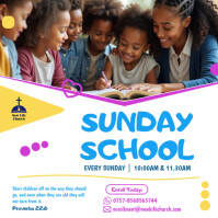 Hvid Sunday School Enrollment Instagram Post Template