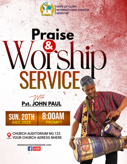 Church Worship Service Flyers Template | PosterMyWall
