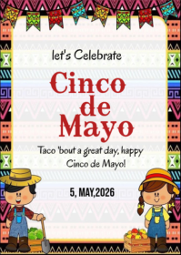白色 Cinco de Mayo Celebration A6 Template