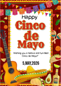 白色 Cinco de Mayo Celebration A6 Template