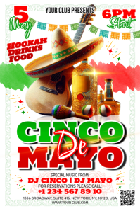 White Joyful Cinco de Mayo Celebration Banner 4' × 6' template