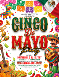 White Joyful Cinco de Mayo Celebration Flyer template