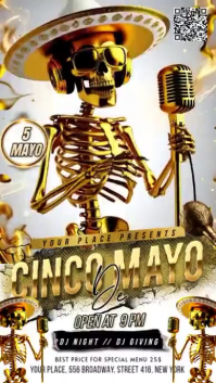 White Joyful Cinco de Mayo Celebration Instagram Story Video Instagram-verhaal template