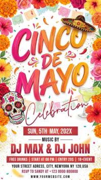 White Joyful Cinco de Mayo Celebration Instagram Story Video template