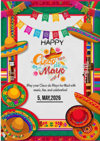 白色 Cinco de Mayo Celebration A6 Template