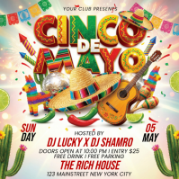 White Joyful Cinco de Mayo Celebration Square template
