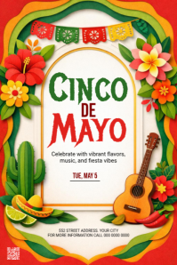 White Joyful Cinco de Mayo Celebration Tumblr Graphic template
