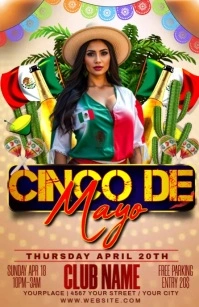 White Joyful Cinco De Mayo Half Page Wide 半版 template