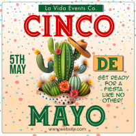Weiß White Joyful Cinco De Mayo Instagram Post Instagram-opslag Template