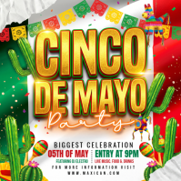 White Joyful Cinco de Mayo Party Instagram Post Instagram-opslag template