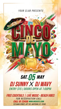 White Joyful Cinco de Mayo Party Instagram Story Video template