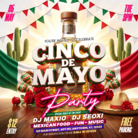 White Joyful Cinco de Mayo Party Square Video Квадрат (1 : 1) template