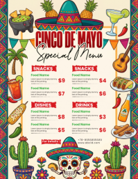 White Joyful Cinco de Mayo Special Menu Flyer 传单(美国信函) template