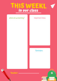 White Joyful  Classroom Announcement  A2 template