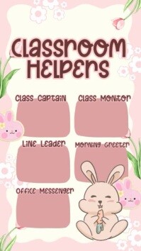 Biały Classroom Helpers Instagram-Story Template