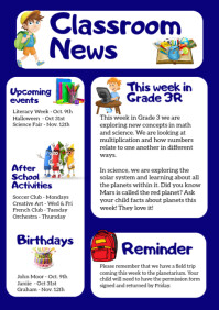 Белый Classroom News A4 Template