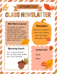 White Classroom Newsletter Flyer Template