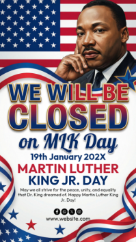 White Joyful Closed For Mlk Day Instagram Story Instagram-Story template