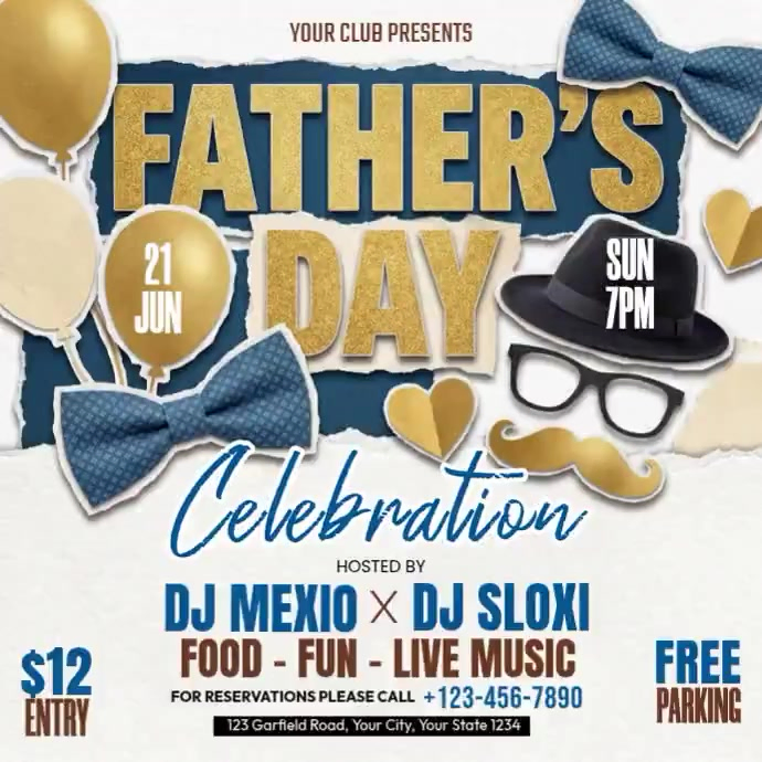 Club Event Celebration Square Template | PosterMyWall