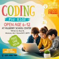白色 Coding for Kids Pos Instagram Template