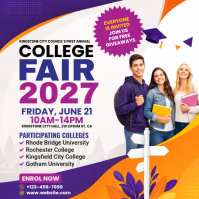 Putih College Fair Cuadrado Template