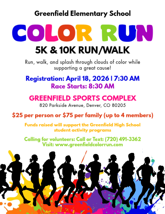 White Joyful Color Run Event Flyer Template | PosterMyWall