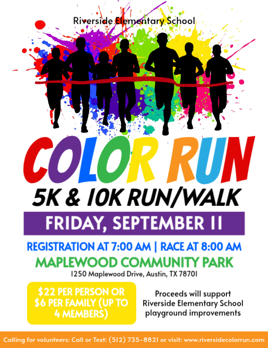 White Joyful Color Run Event Flyer Template | PosterMyWall