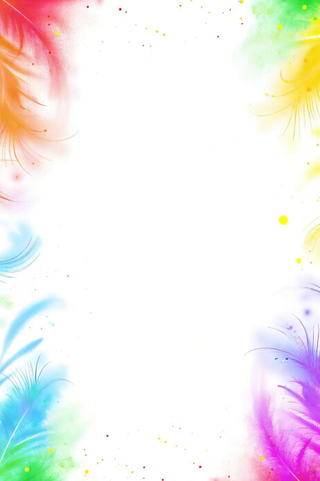 White Joyful Color Splash Border Frame Poster template