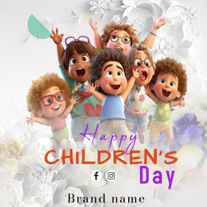 White Joyful Colorful Children's Day Celebration Instagram Post template