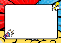 White Joyful Colorful Comic Style Announcement Template – Pop Art Poster Background Postcard Postkarte