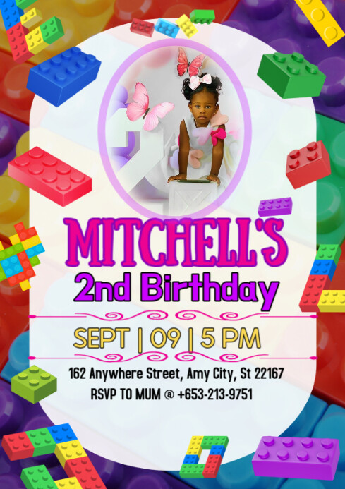 White Joyful Colorful Kids Birthday Party Invitation Flyer A4 Template ...
