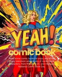 White Joyful Comic Book Day Instagram Portrait template