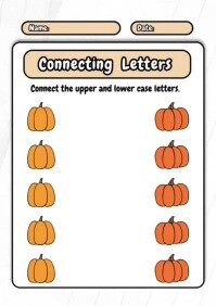 White Joyful Connecting Letters Work Sheet A4 template