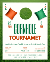 White Cornhole Tournament Instagram Portrait Template