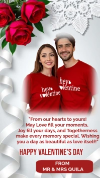 White Joyful Couples Greetings  Digital Display (9:16) template