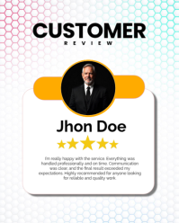 White Joyful Customer Review Instagram Portrait template