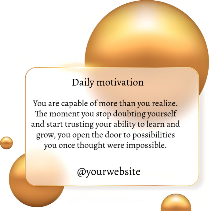 White Daily Motivation Square Template | PosterMyWall