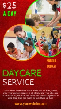 White Joyful Daycare Service  Digital Display (9:16) template